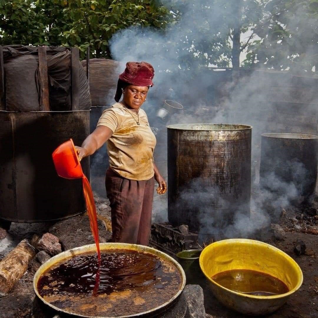Bintimodia/Boké : L’extraction de l’huile rouge, une source de revenus pour plusieurs femmes du district de Koftonden