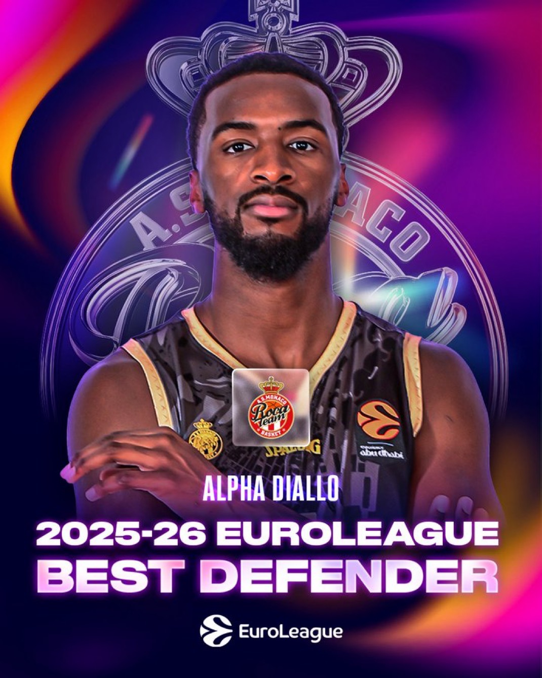 Basketball: le Guinéen Alpha Diallo sacré meilleur défenseur d’Europe.