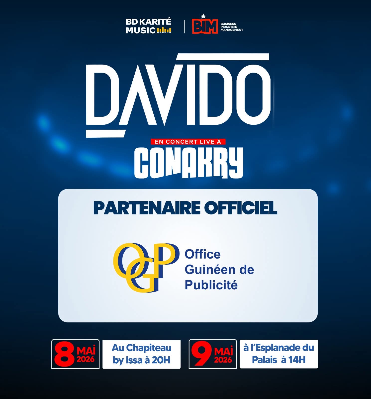Davido à Conakry : l’Office Guinéen de Publicité partenaire officiel d’un concert live d’anthologie 